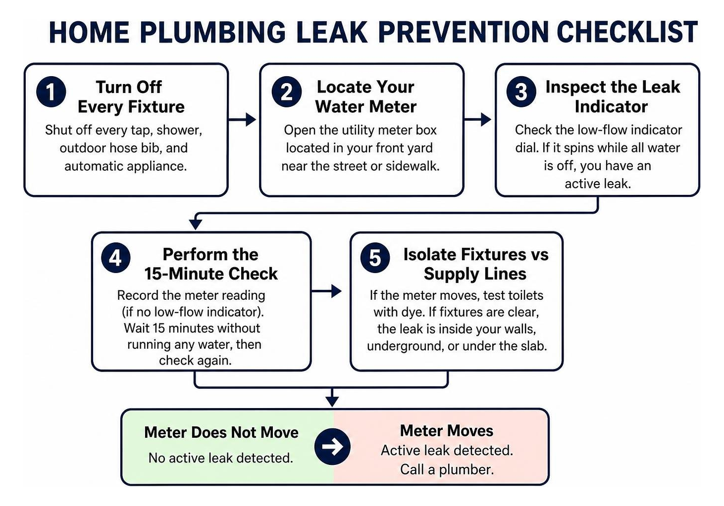 Home plumbing leak prevention checklist