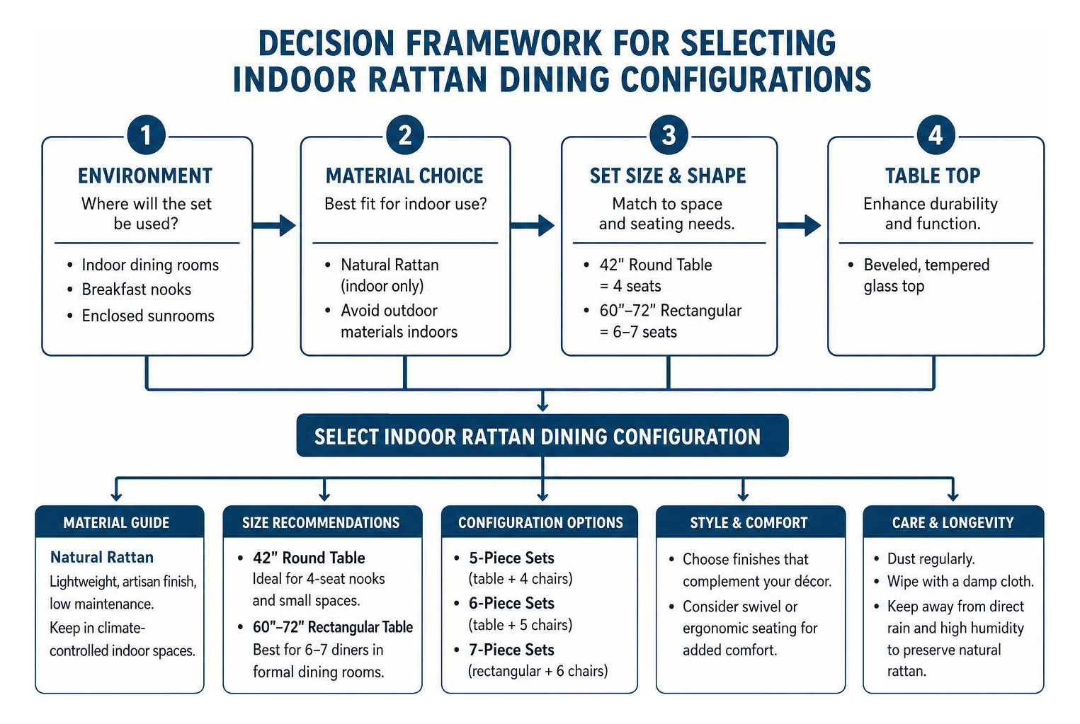 decision framework for selecting indoor rattan dining configurations decision framework for selecting indoor rattan dining configurations