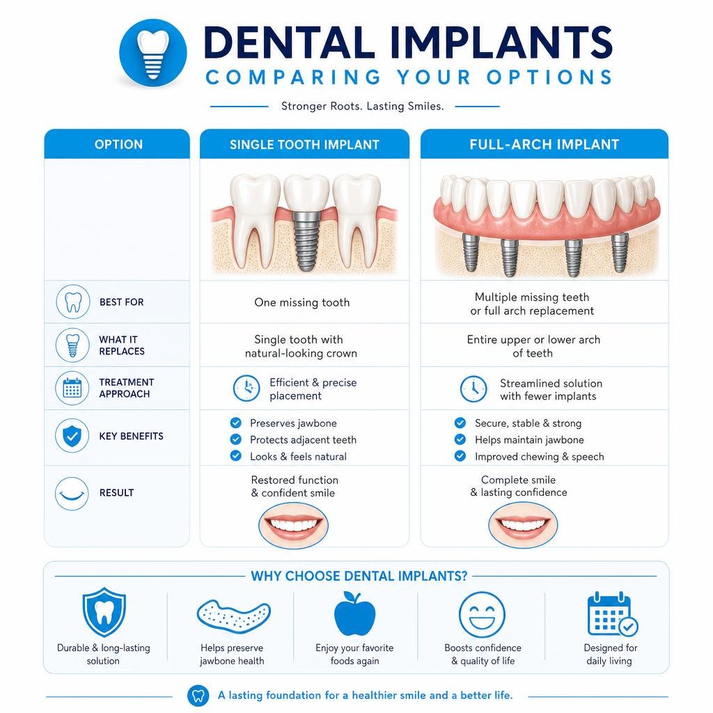 infographic comparing dental implants infographic