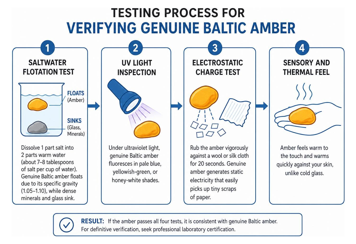 Testing process for verifying genuine Baltic amber Testing process for verifying genuine Baltic amber