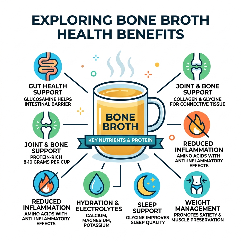 bone broth health benefits infographic showing nutrients protein and key benefits - bone broth health benefits infographic bone broth health benefits infographic showing nutrients protein and key benefits - bone broth health benefits infographic