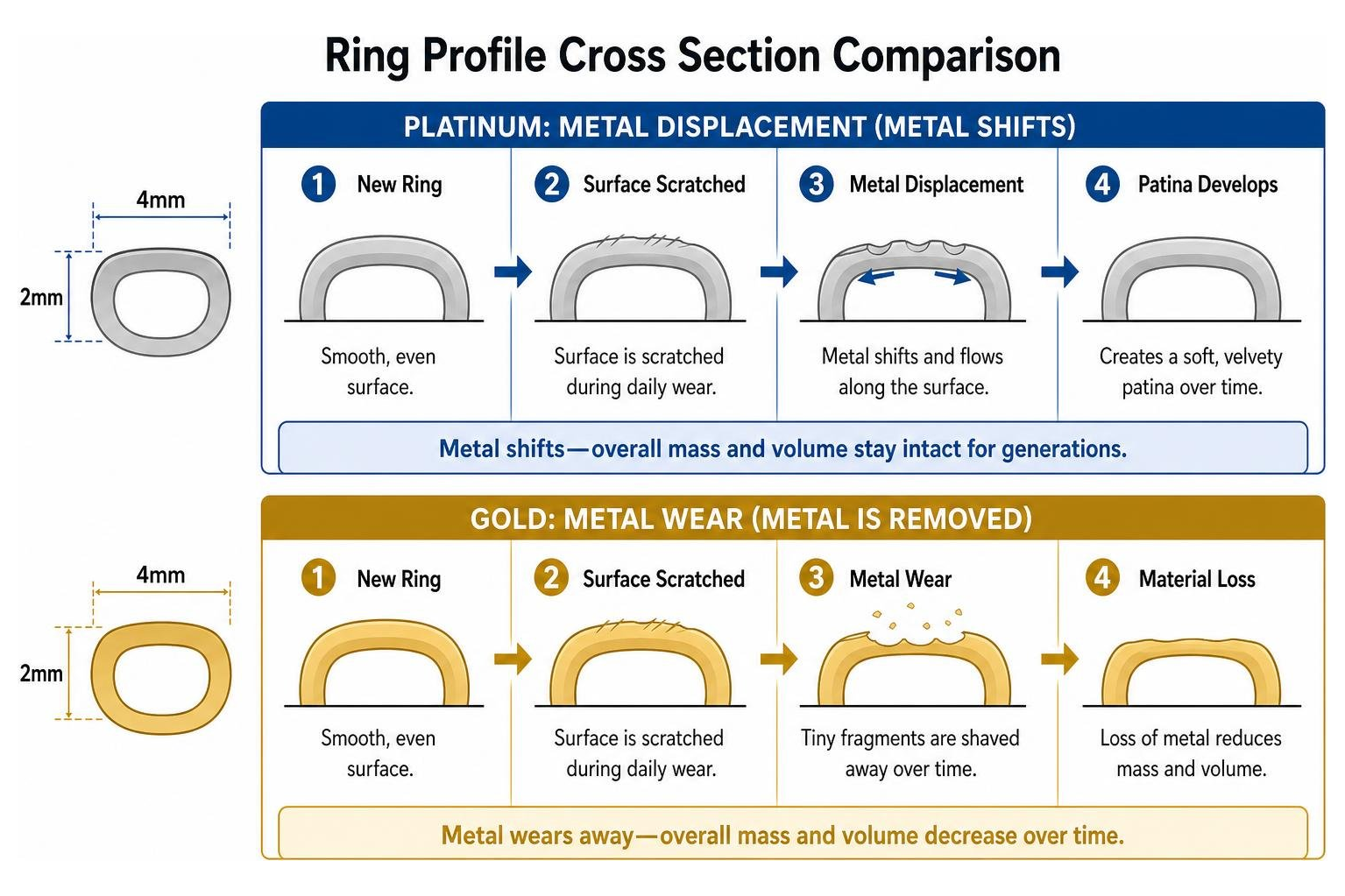 Ring profile cross section comparison