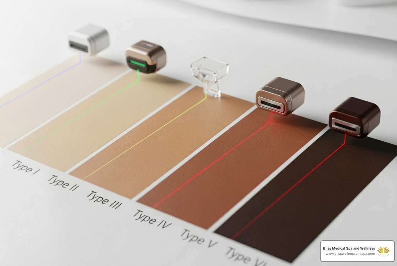 different laser types on a skin tone chart - laser hair removal phoenix