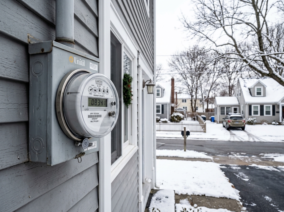 A residential electric meter tracking kilowatt-hour usage for a Rhode Island home -  ri energy