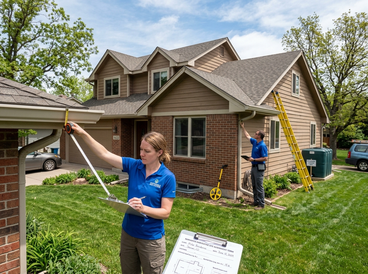 Site assessment for water collection - rainwater harvesting system setup Site assessment for water collection - rainwater harvesting system setup