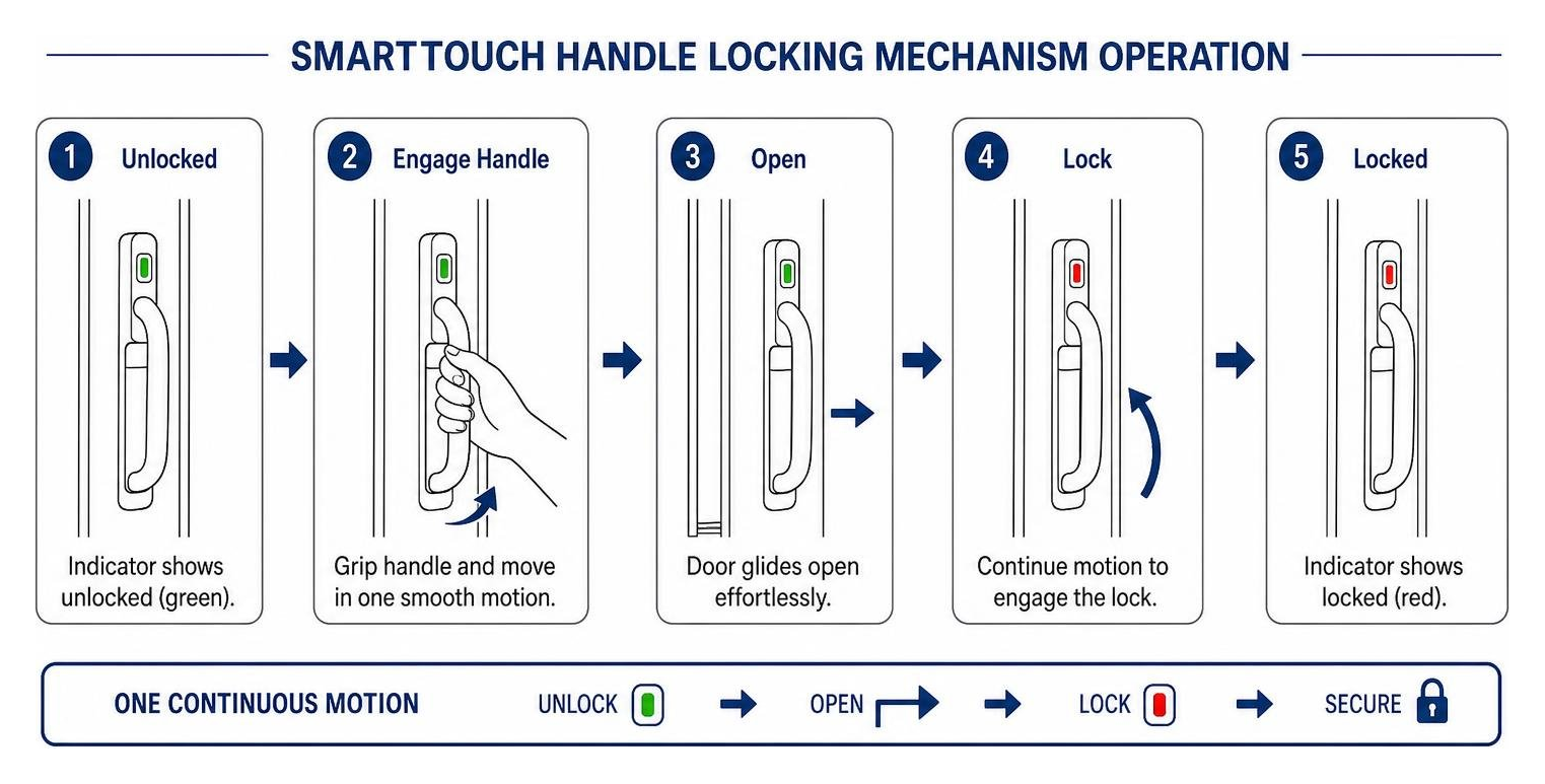 SmartTouch handle locking mechanism operation SmartTouch handle locking mechanism operation