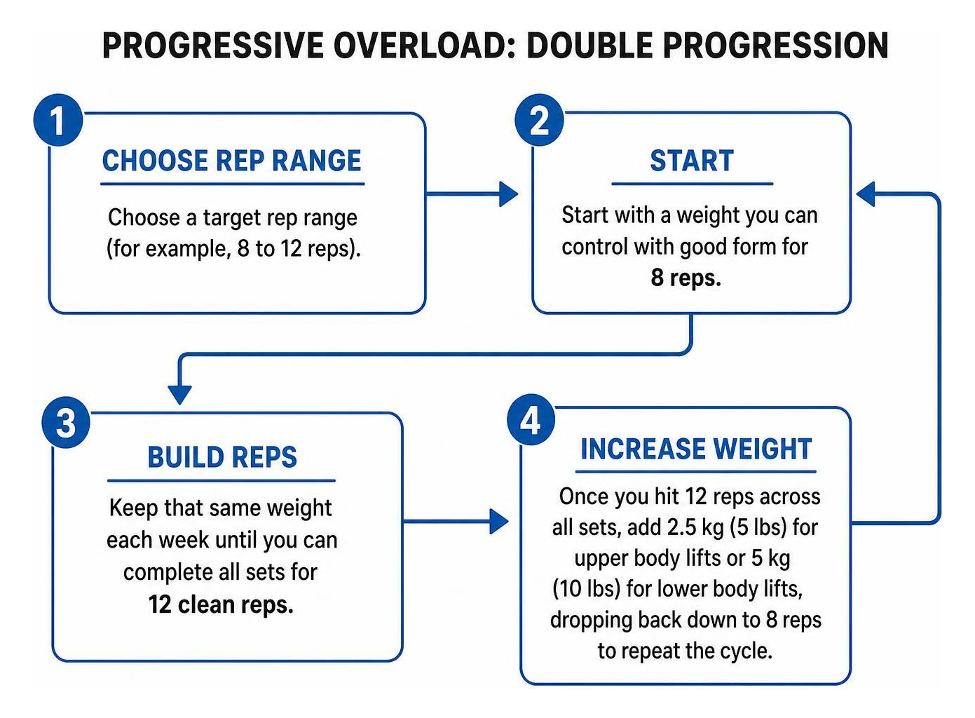 process flow of applying progressive overload step-by-step process flow of applying progressive overload step-by-step