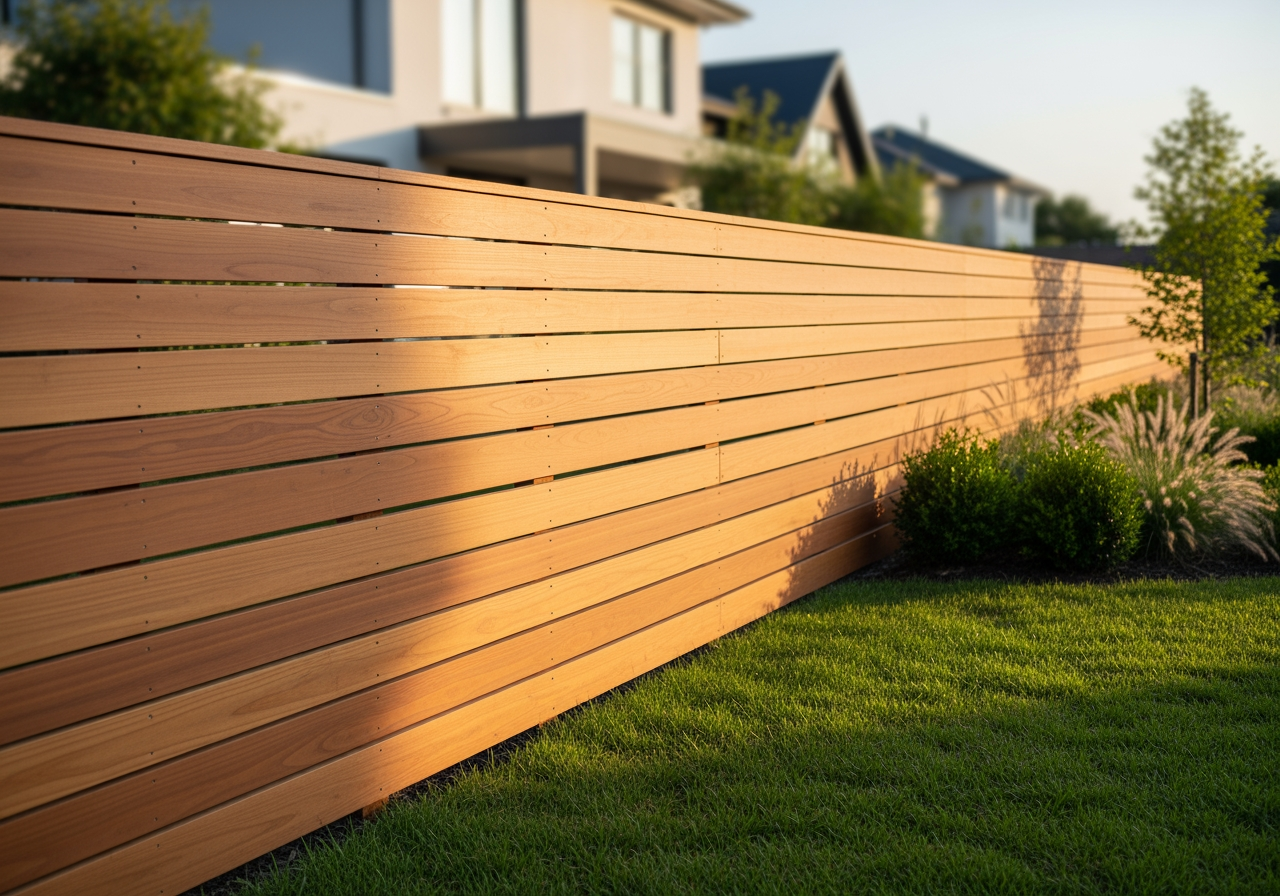 modern horizontal wood fence - home renovation