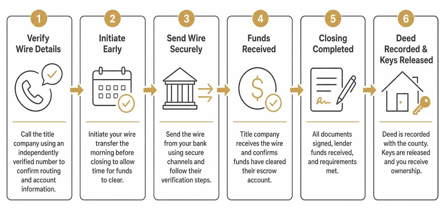 Step-by-step secure wire transfer process for home buyers