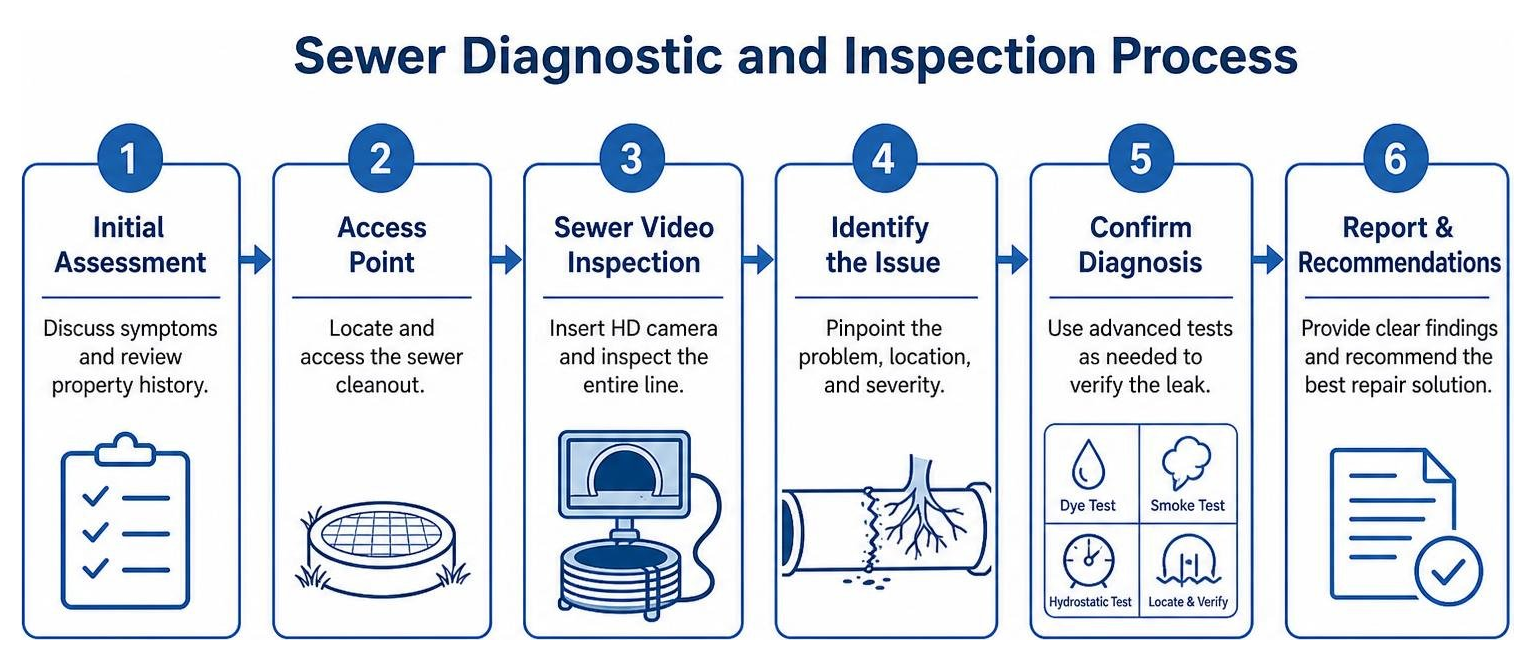 Sewer diagnostic and inspection process flow Sewer diagnostic and inspection process flow