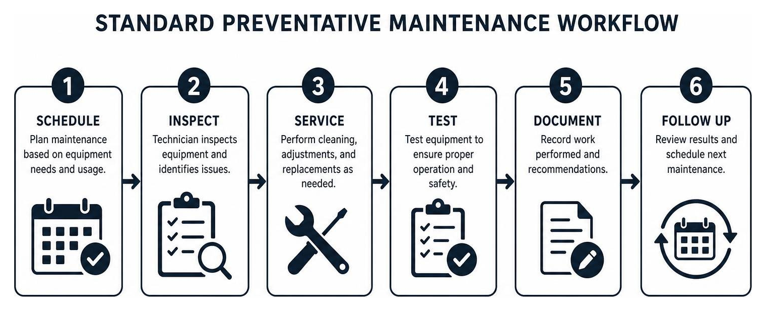 diagram of a standard preventative maintenance workflow diagram of a standard preventative maintenance workflow