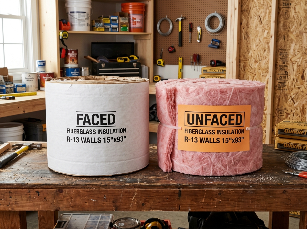 Comparison of faced vs unfaced fiberglass rolls - fiberglass batts cost savings