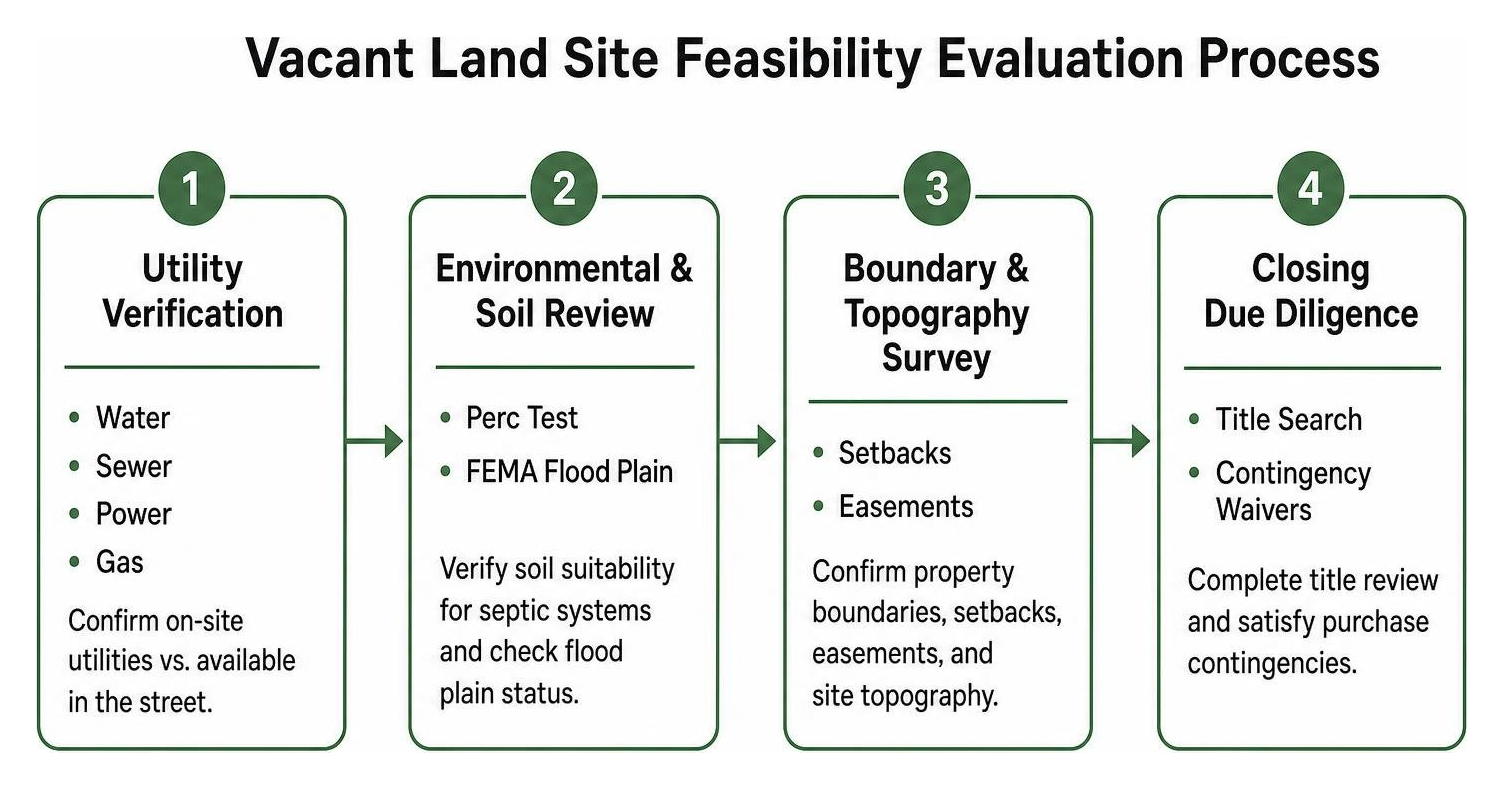 flowchart showing the vacant land site feasibility evaluation process