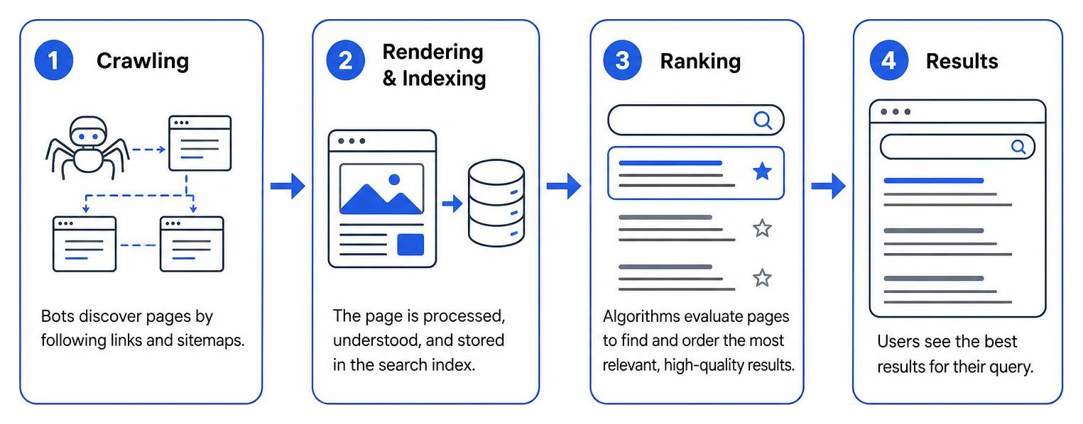 How search engines work: crawling, rendering, indexing, and ranking How search engines work: crawling, rendering, indexing, and ranking