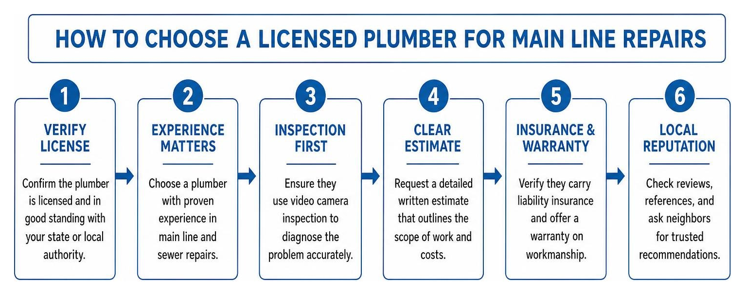 How to choose a licensed plumber for main line repairs