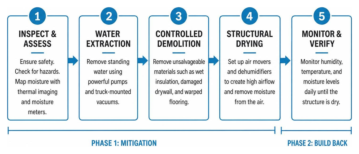 step-by-step mitigation and build back workflow diagram step-by-step mitigation and build back workflow diagram