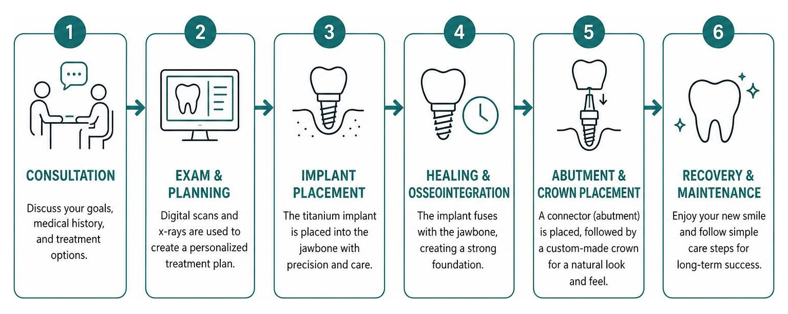 The step-by-step process of getting dental implants from consultation to recovery