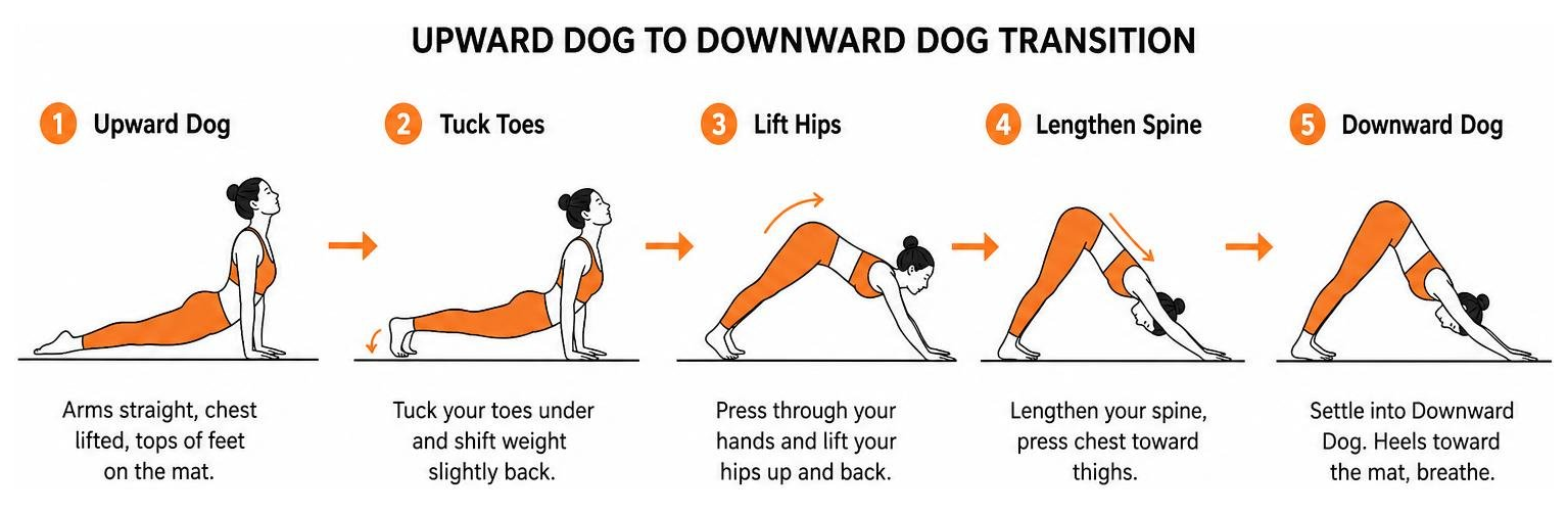 dynamic yoga transition from upward dog to downward dog dynamic yoga transition from upward dog to downward dog