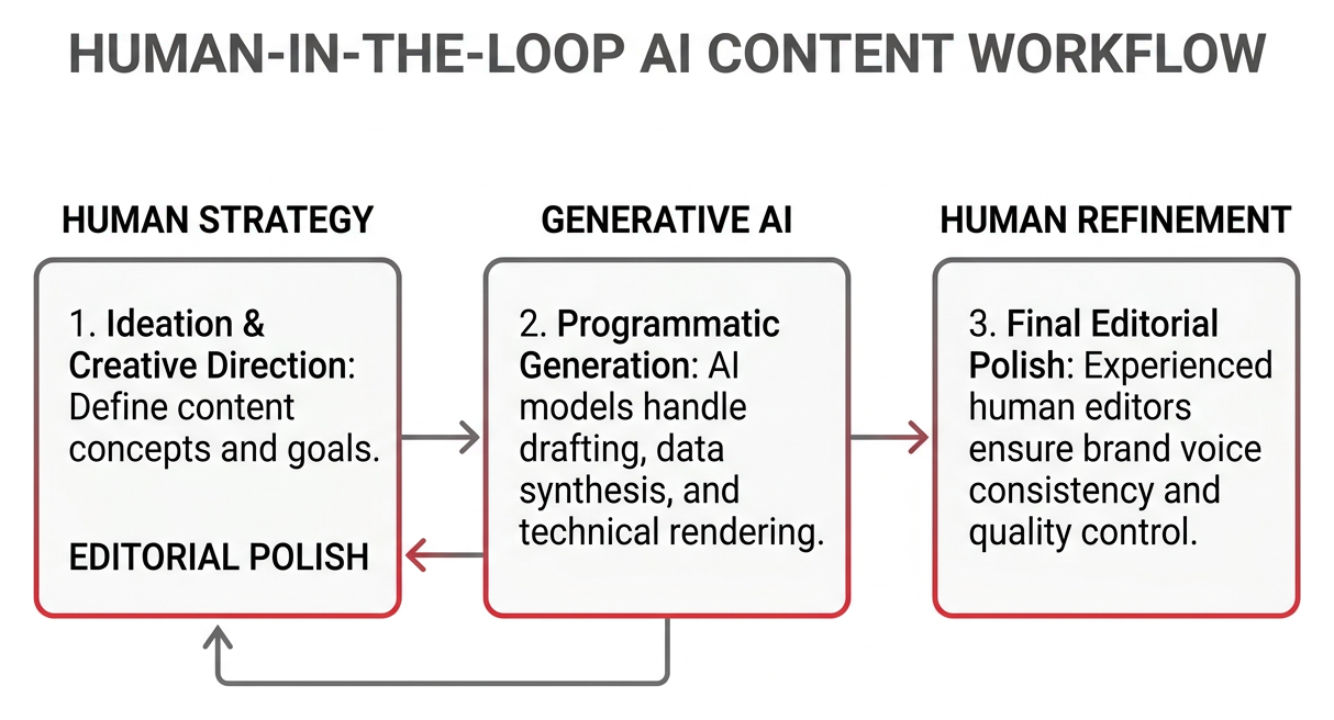 Human-in-the-loop AI content workflow Human-in-the-loop AI content workflow from ideation to programmatic generation and final editorial polish