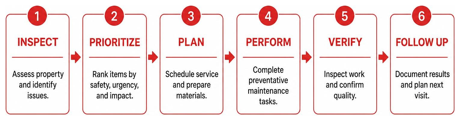 Commercial preventative maintenance workflow diagram
