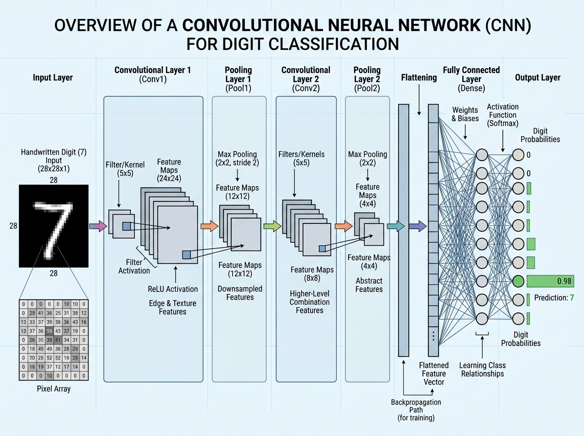 neural network layers processing an image - computer vision in ai