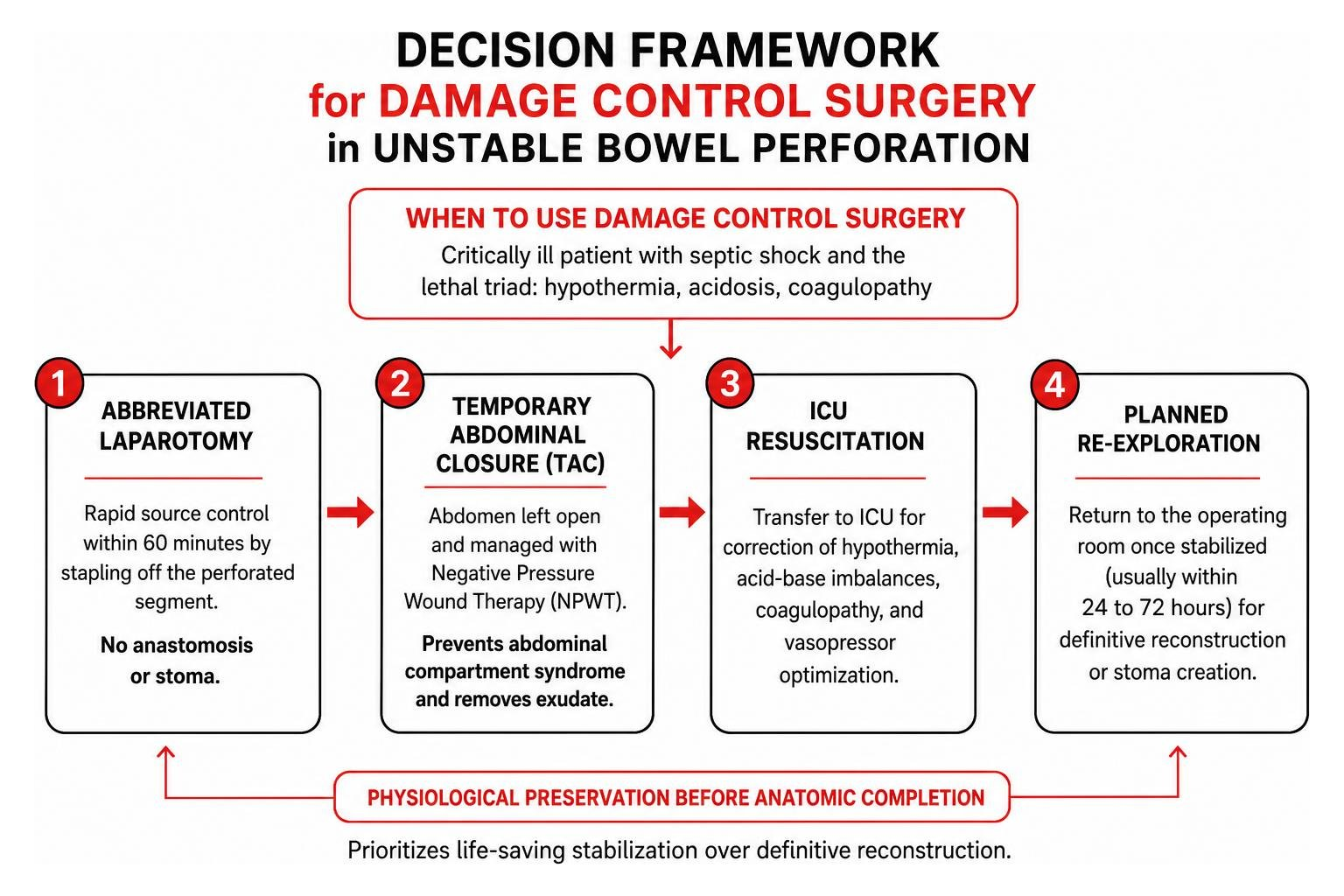 Decision framework for damage control surgery in unstable bowel perforation Decision framework for damage control surgery in unstable bowel perforation