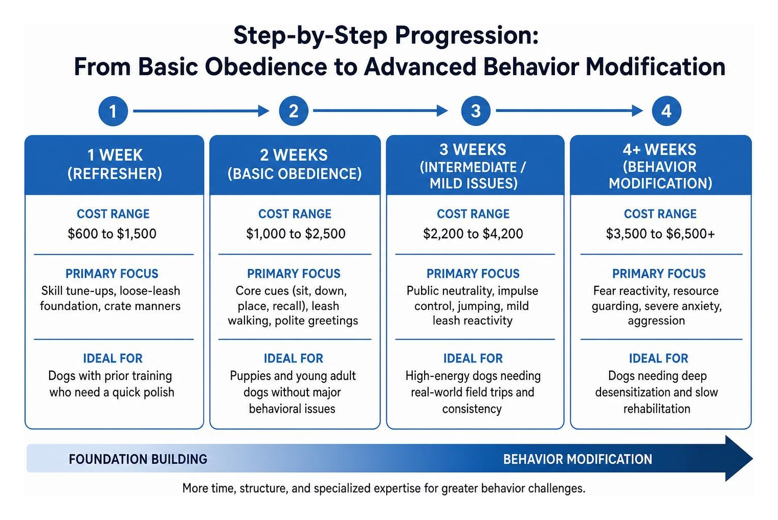 step by step progression from basic obedience foundations to advanced behavior modification step by step progression from basic obedience foundations to advanced behavior modification