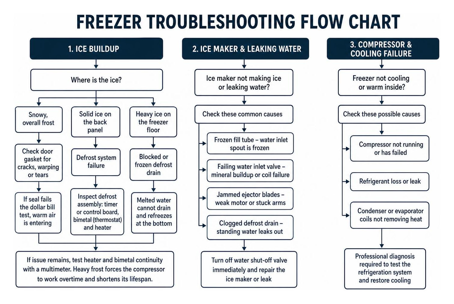Freezer troubleshooting flow chart