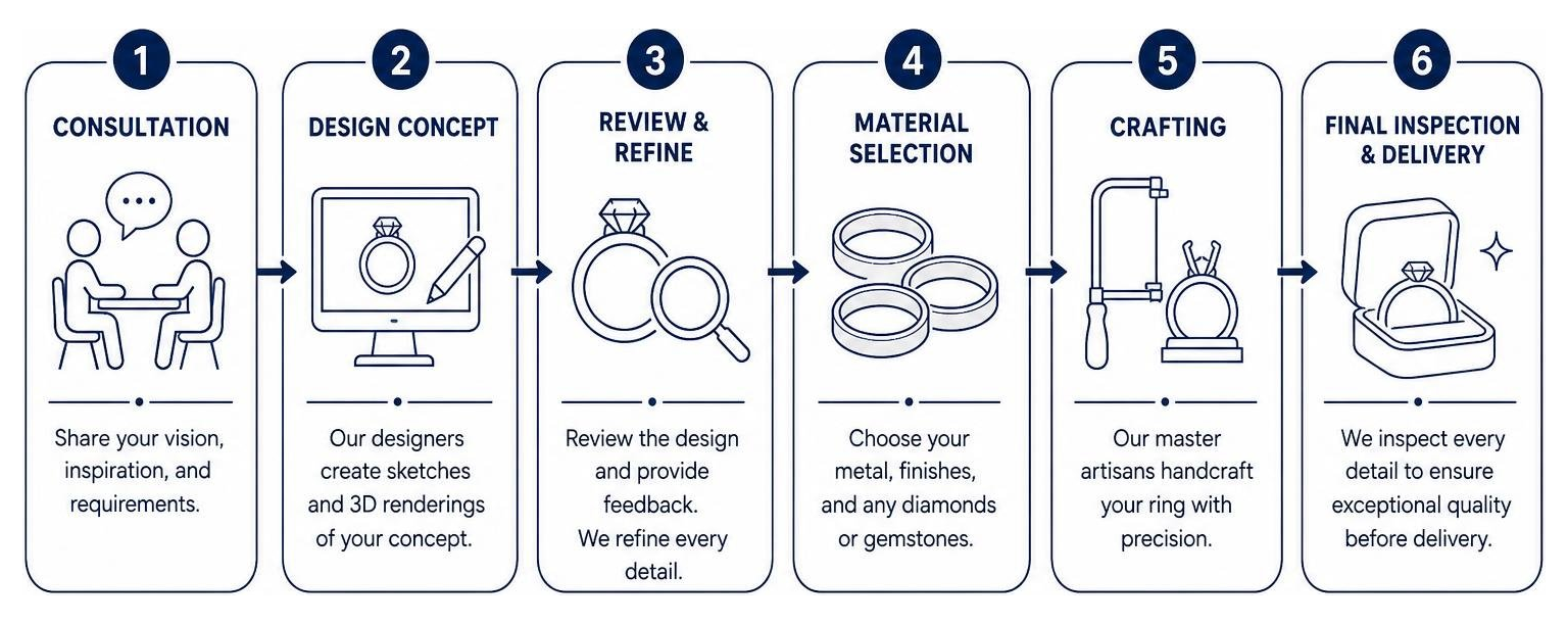 Step-by-step custom jewelry design process