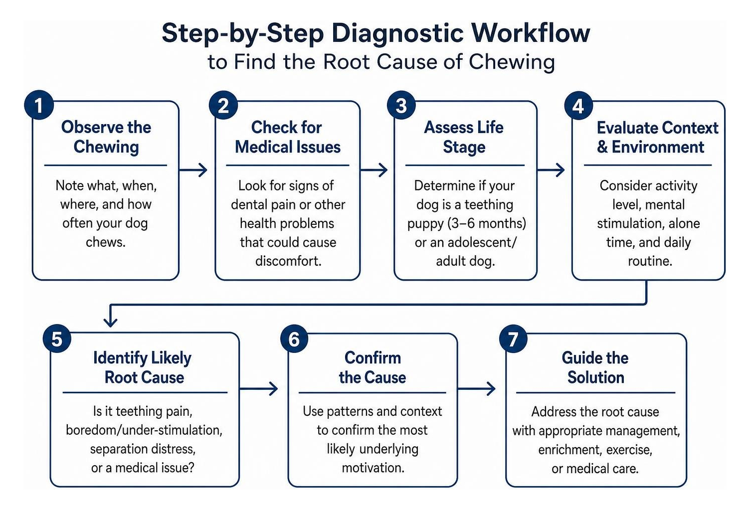 Step-by-step diagnostic workflow to find the root cause of chewing