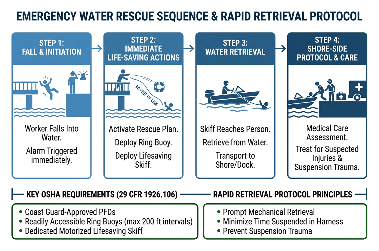 Emergency water rescue sequence and rapid retrieval protocol Emergency water rescue sequence and rapid retrieval protocol
