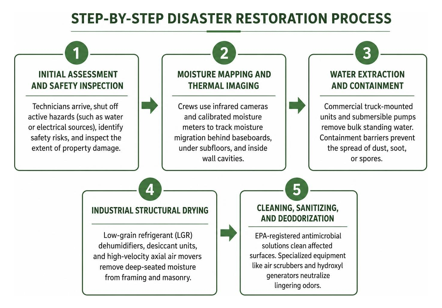Step by step disaster restoration process