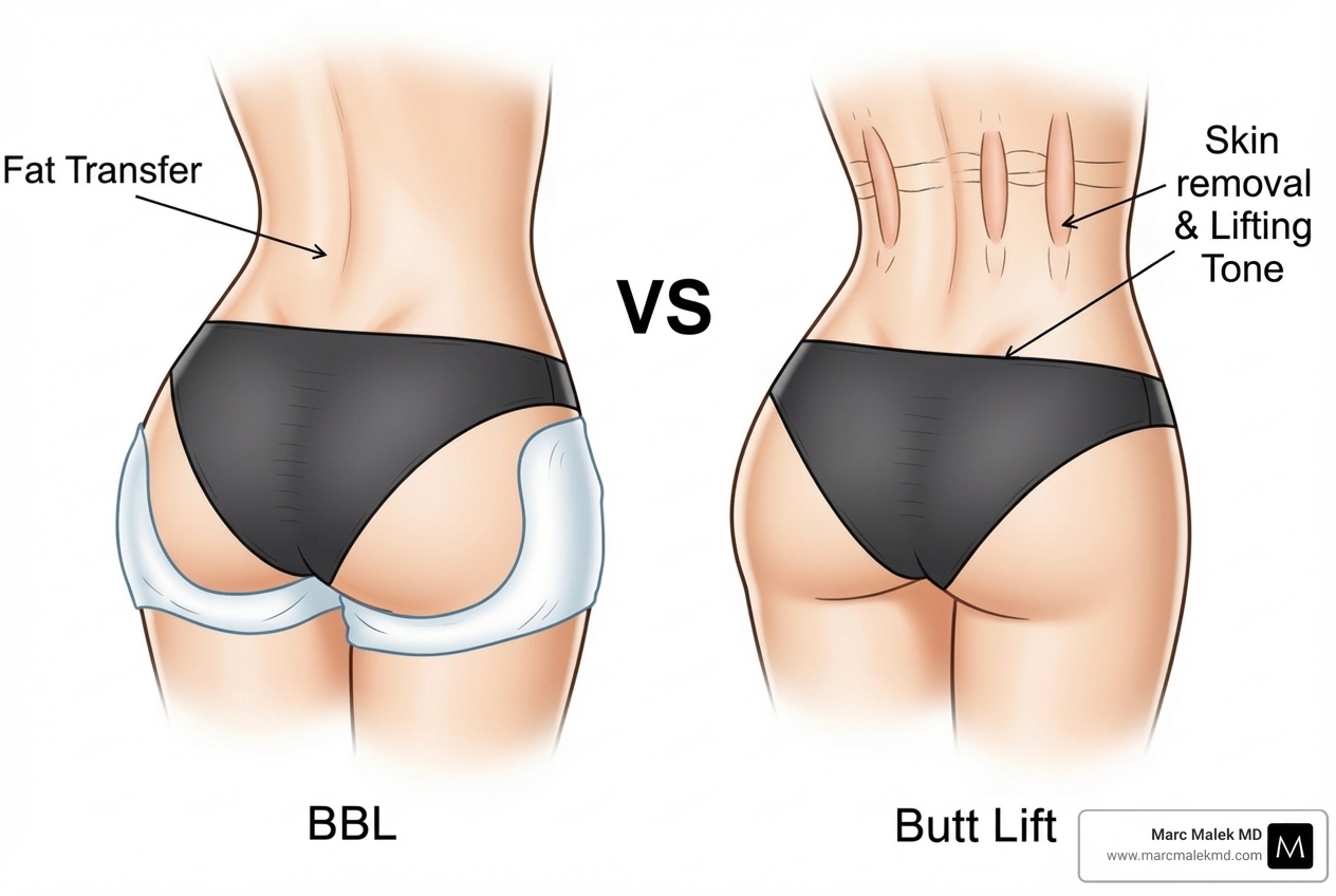 image illustrating the difference between a BBL and a butt lift - body sculpting buttocks image illustrating the difference between a BBL and a butt lift - body sculpting buttocks