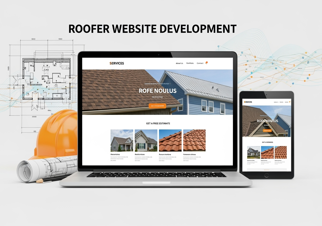 a Google Maps search result for "roofer near me" showing the local 3-pack - roofer website development