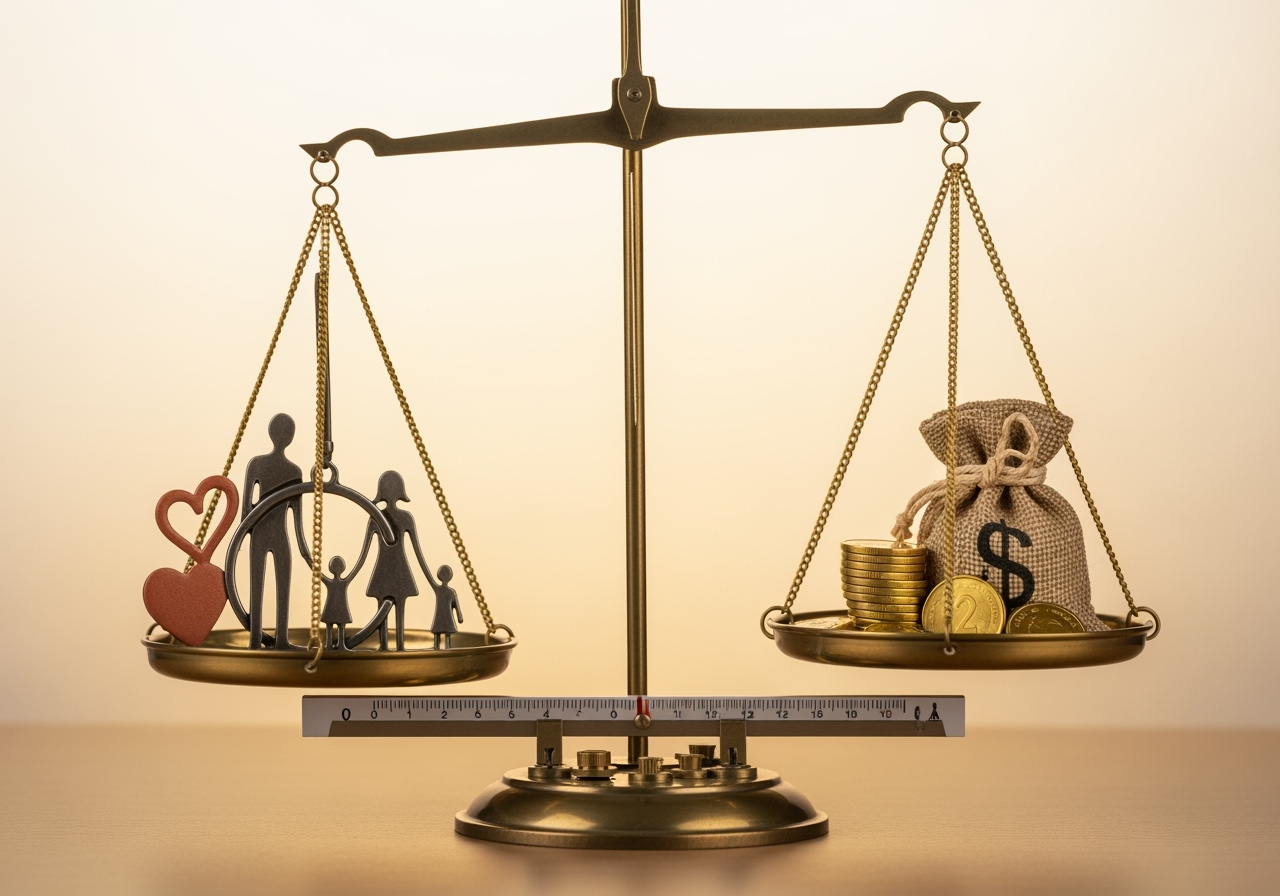 scales balancing family and financial factors - how to divide a wrongful death settlement
