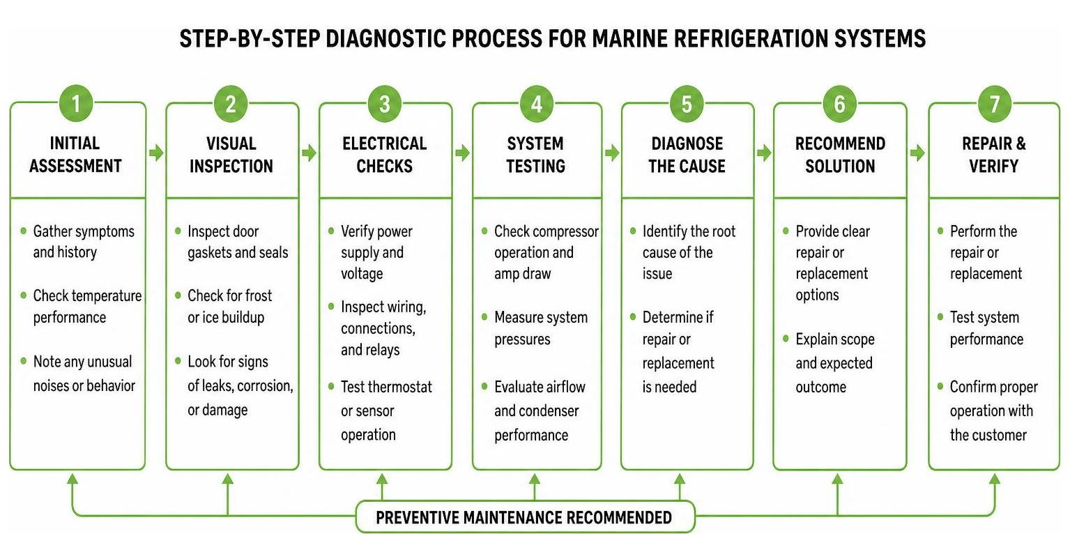 step-by-step diagnostic process for marine refrigeration systems step-by-step diagnostic process for marine refrigeration systems