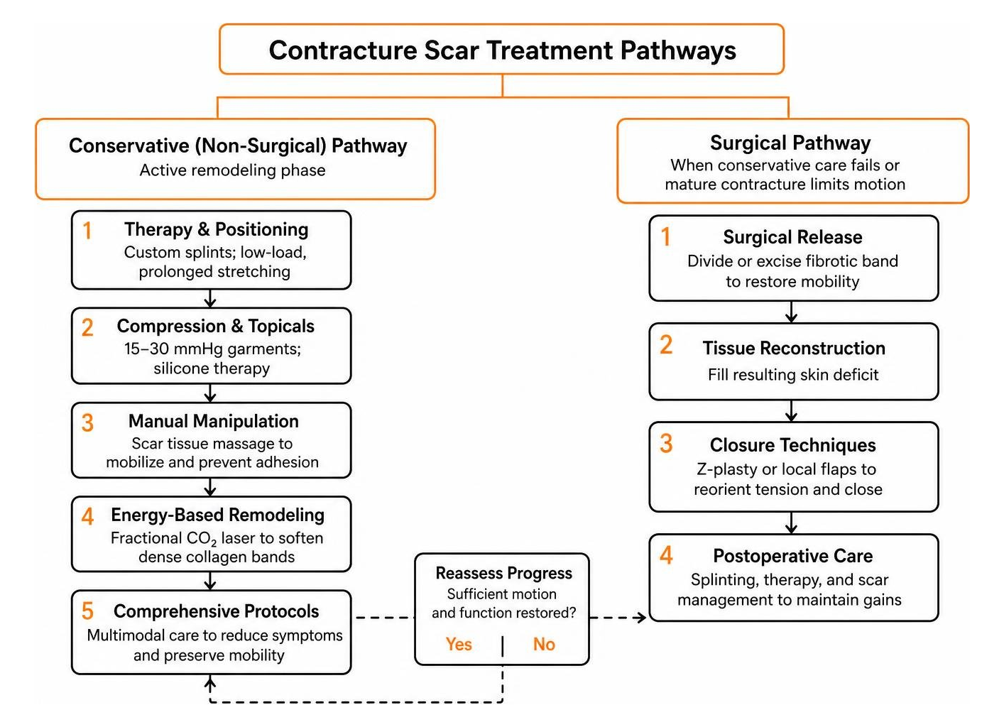 treatment pathways comparing conservative and surgical options