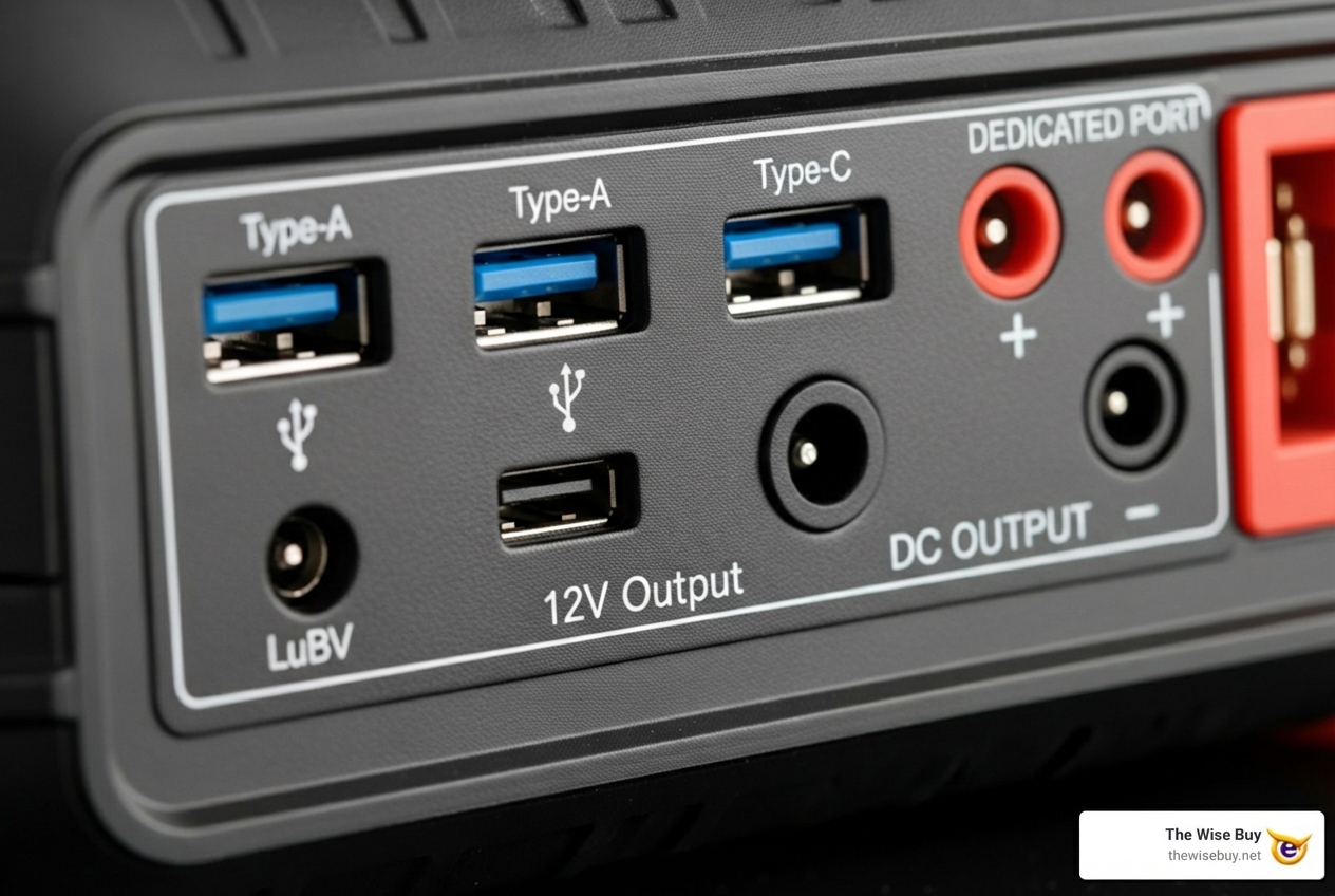 jump starter ports - Portable car jumpstarter