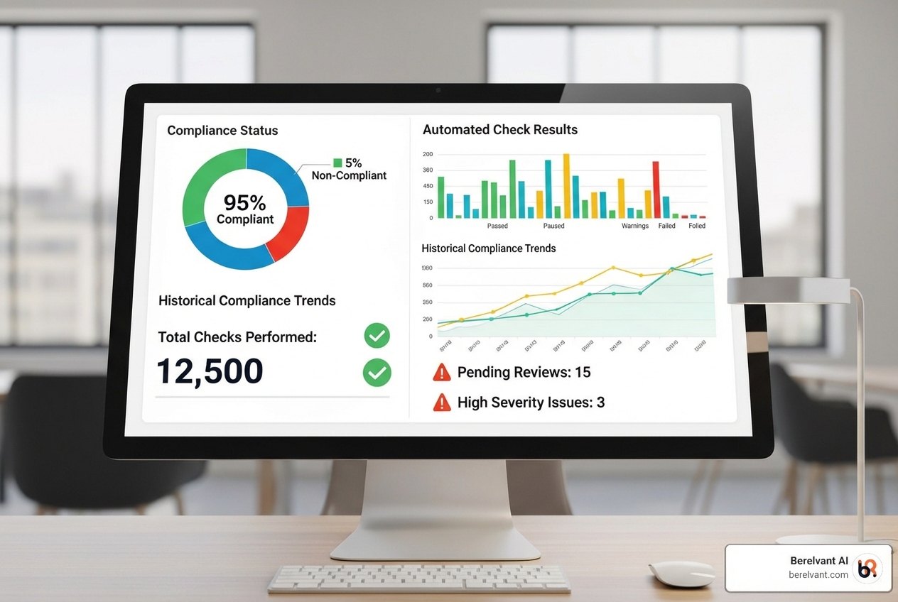 compliance dashboard showing automated checks - ai onboarding automation