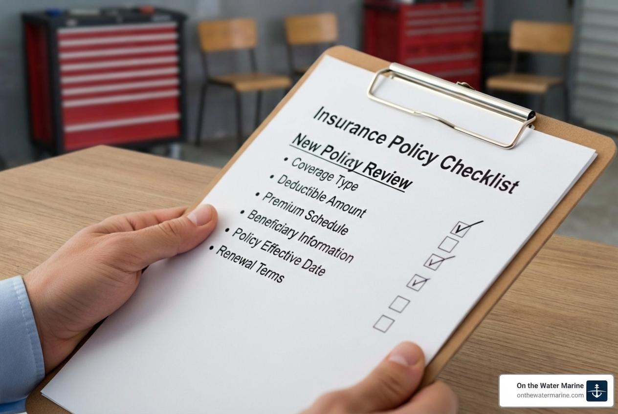 insurance policy checklist on clipboard - boat detailing business insurance insurance policy checklist on clipboard - boat detailing business insurance