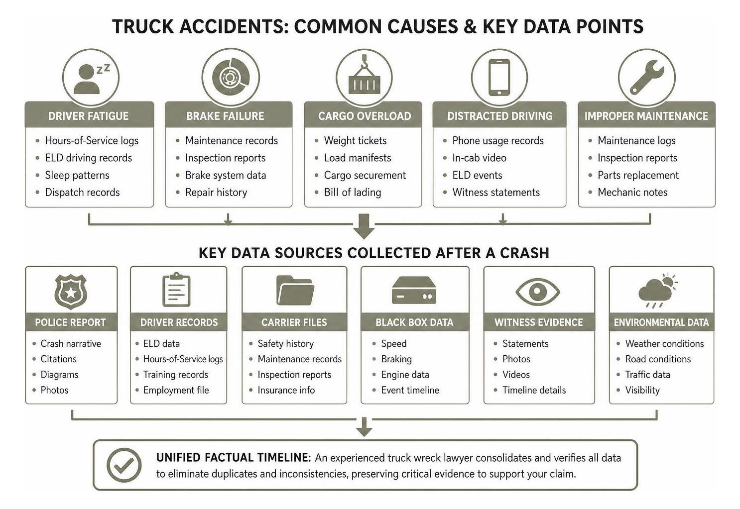 Infographic detailing truck accident causes and data points Infographic detailing truck accident causes and data points