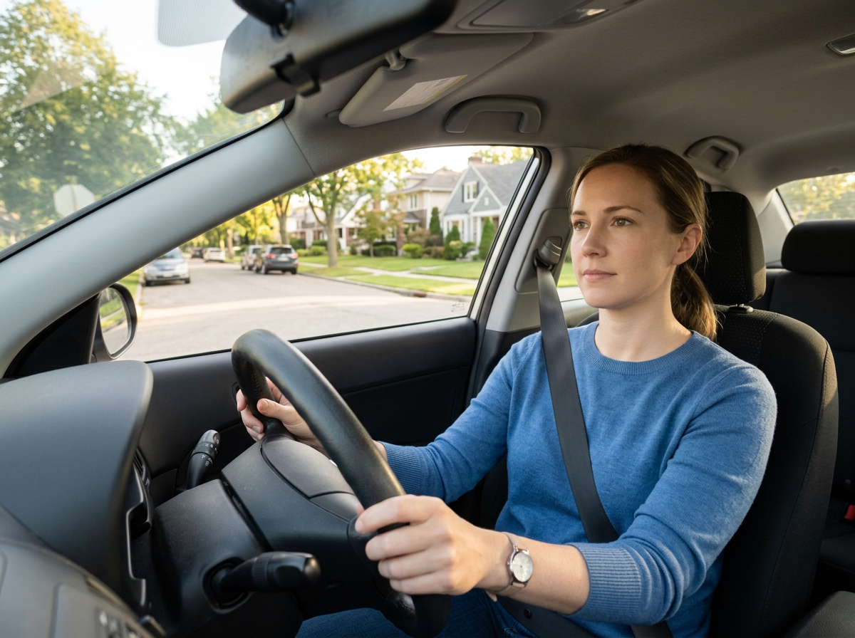 driver returning to the road