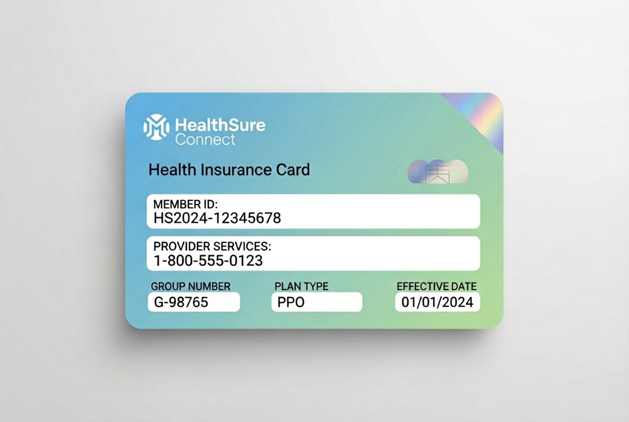 Sample insurance card highlighting key information like member ID and provider phone number - Substance abuse insurance Sample insurance card highlighting key information like member ID and provider phone number - Substance abuse insurance
