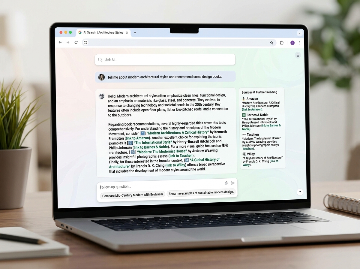 AI search results showing brand citations in a conversational interface - automated seo monitoring