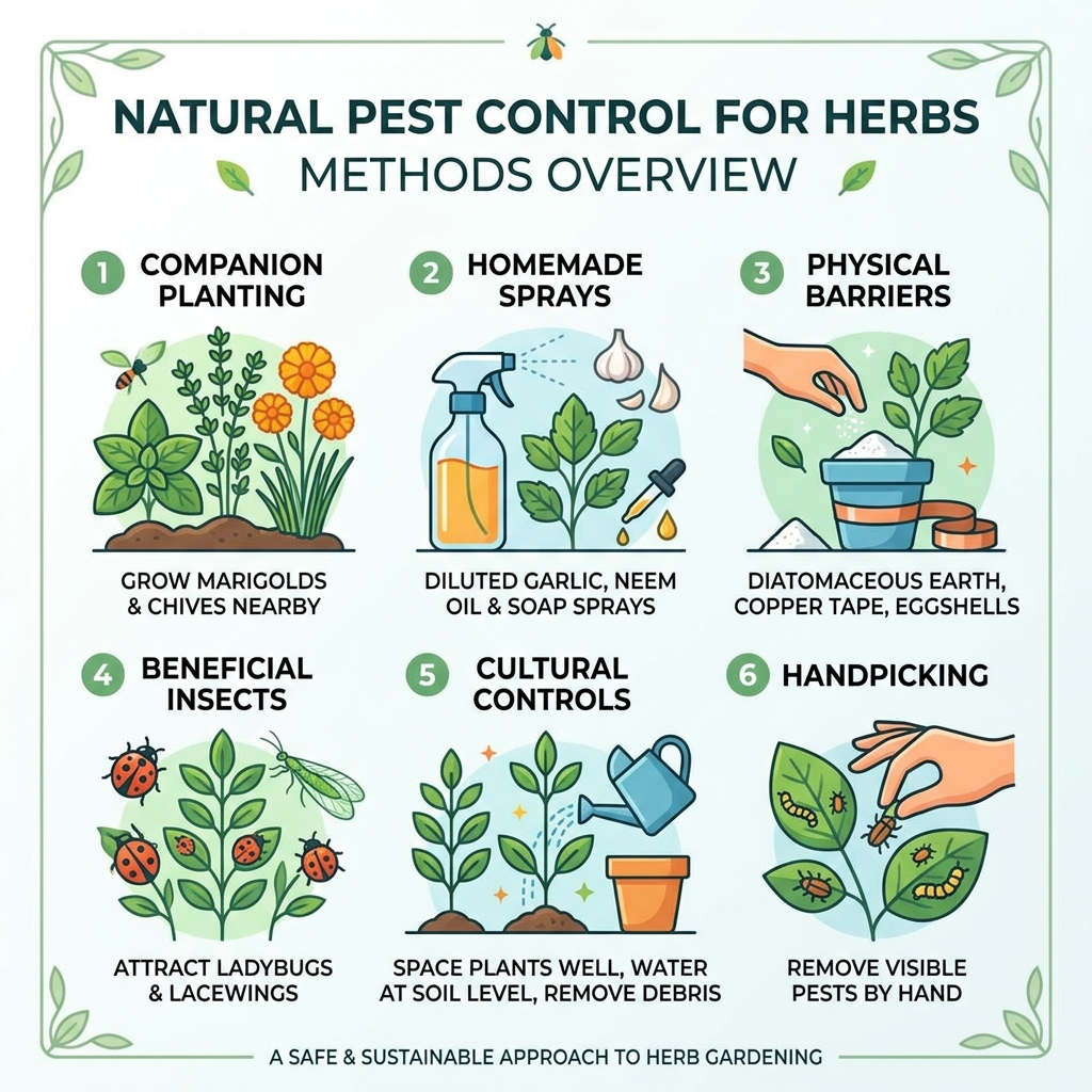 Natural pest control for herbs methods overview infographic - natural pest control for herbs infographic Natural pest control for herbs methods overview infographic - natural pest control for herbs infographic