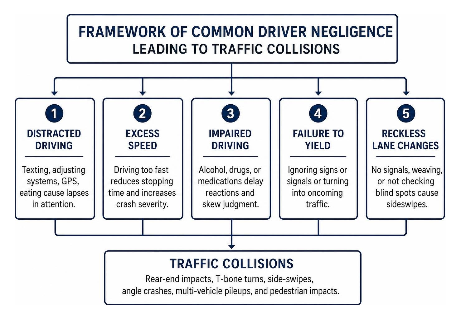 Framework of common driver negligence leading to traffic collisions Framework of common driver negligence leading to traffic collisions