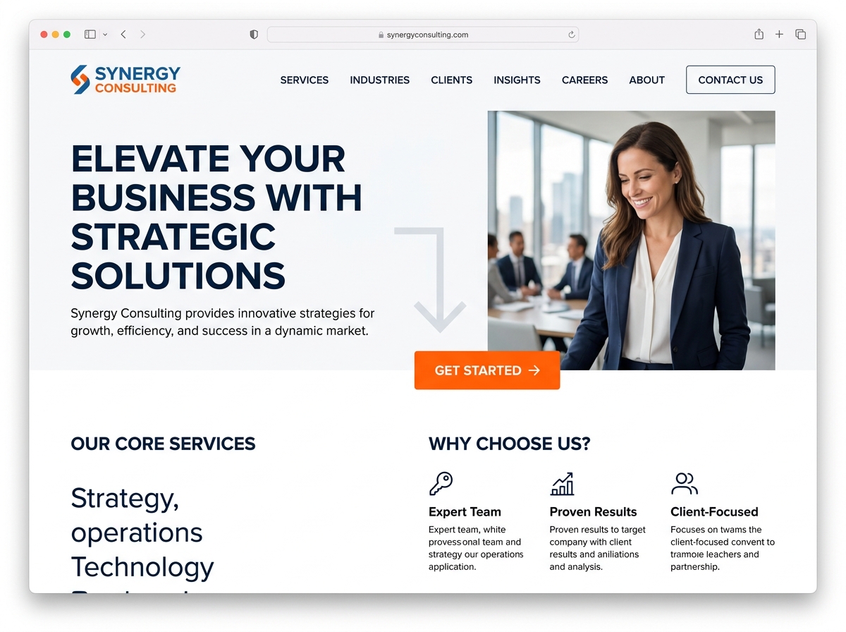 Example of directional cues and white space guiding a user to a CTA - conversion focused web design