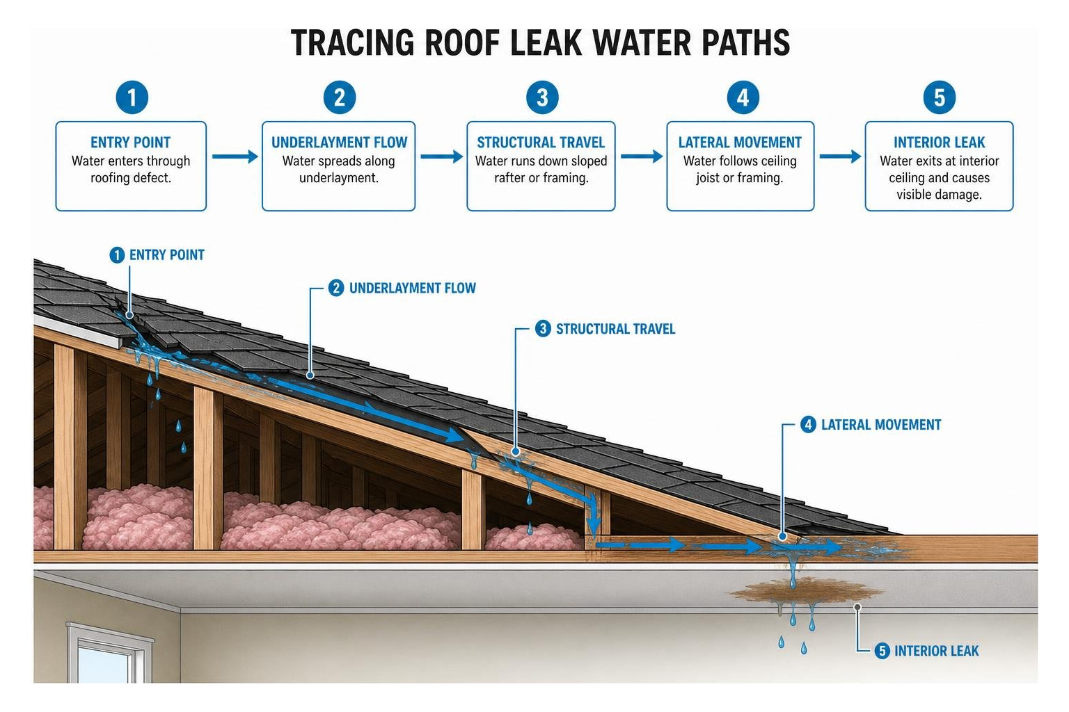 tracing roof leak water paths diagram tracing roof leak water paths diagram