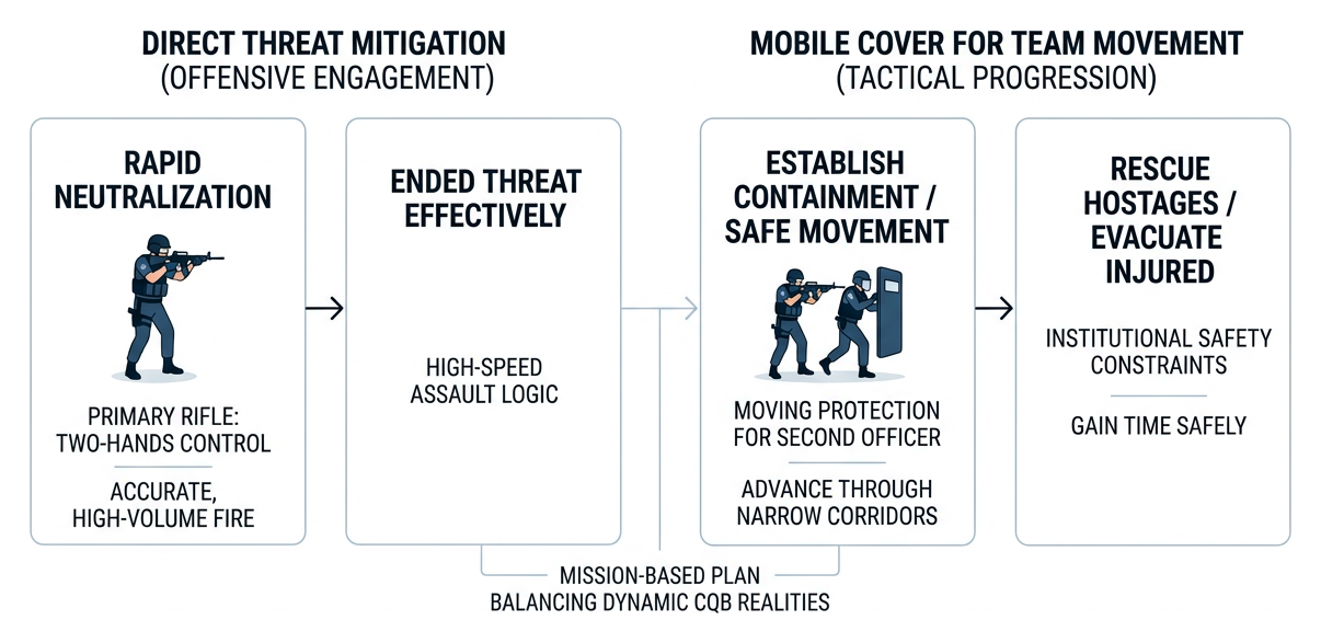 tactical progression comparing offensive engagement and moving cover