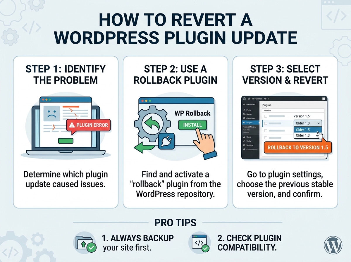 WordPress WP Rollback plugin interface - how to revert plugin update in wordpress WordPress WP Rollback plugin interface - how to revert plugin update in wordpress
